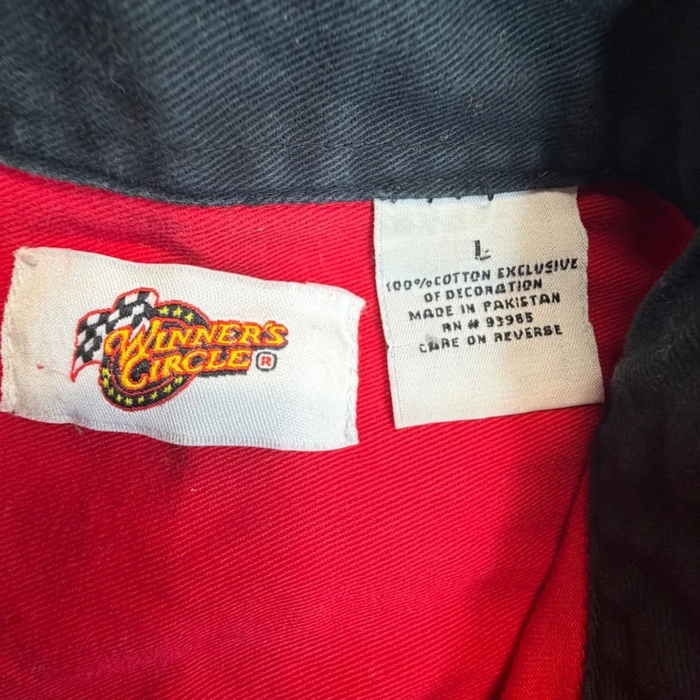 Dale Earnhardt Jr Shirt Mens Large Red NASCAR Racing No 8 Garage‎ S/S Button Up
